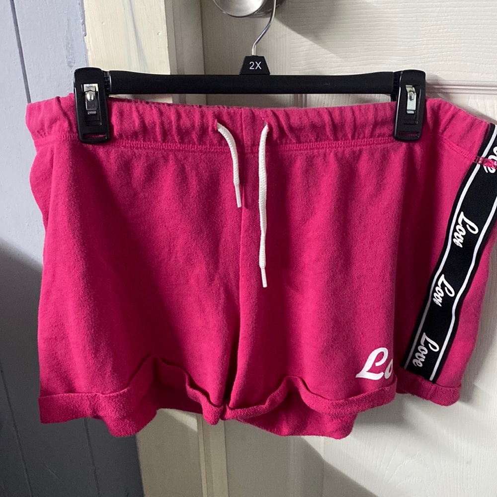 No Boundaries(brand) pink shorts with love designs .